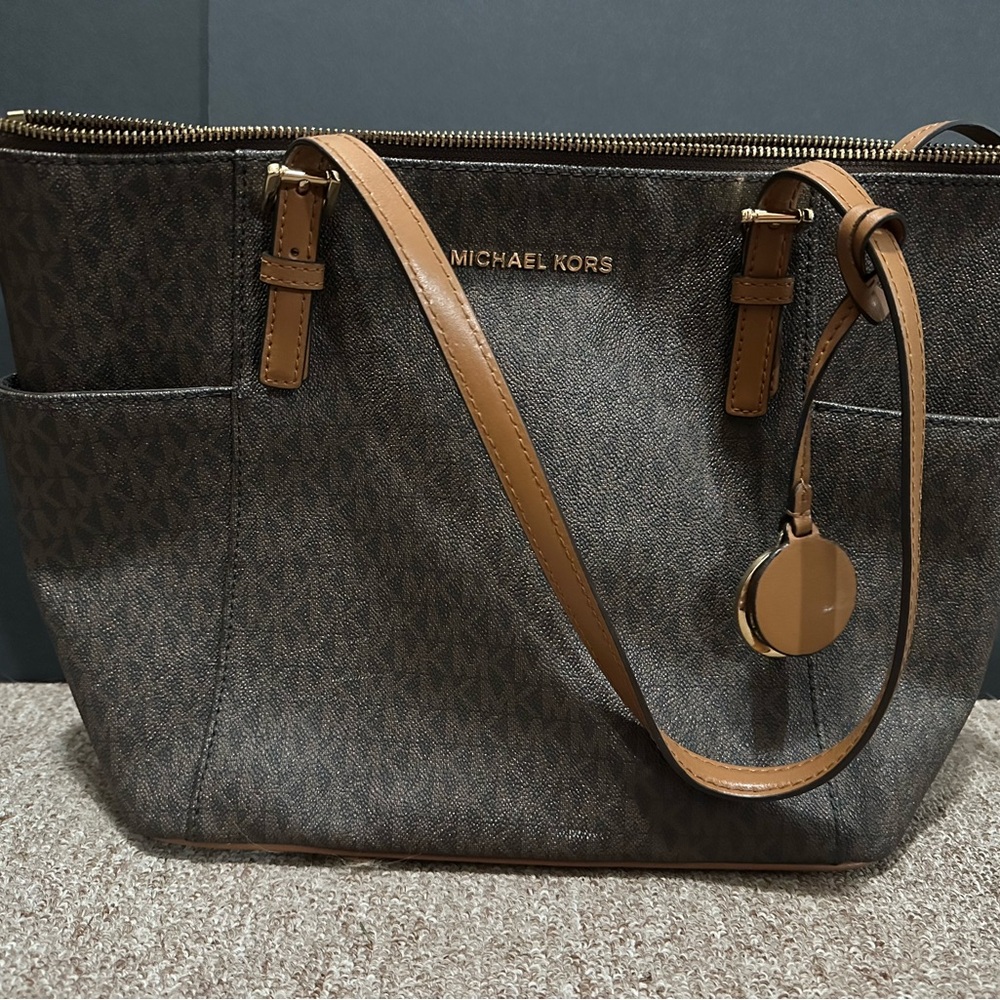 Michael Kors Dark Brown and Tan Tote